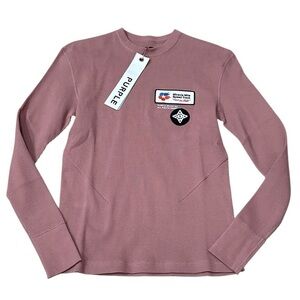 NWT PURPLE BRAND P202 Graphic Long Sleeve in Clay
